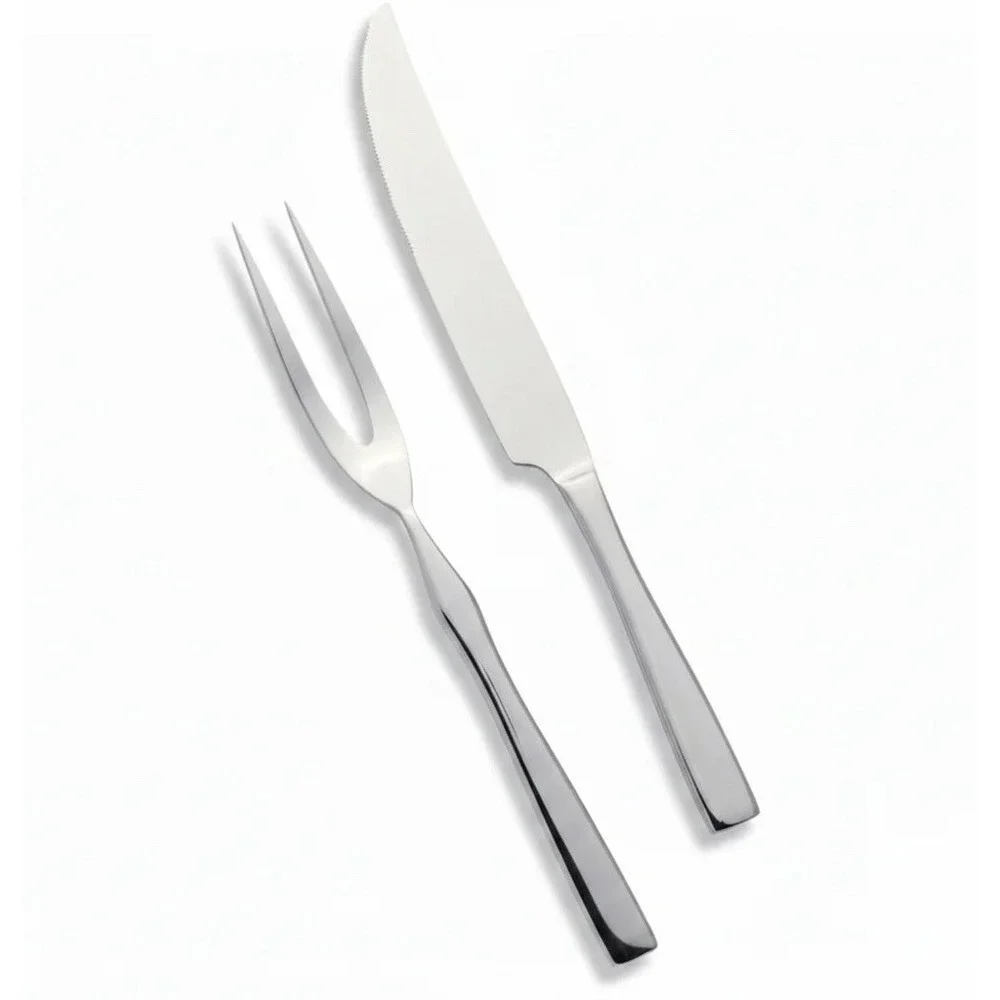 Mikasa 2-Pc Set Carving Knife and Fork Stainless Steel Delano Forged NIB